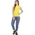 La inTimo Casual Sleeveless Solid Women Yellow Top