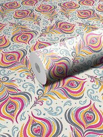 Home Berry 3D Peacock Texture Removable Wallpaper (300 cm X 40 cm)