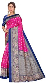 SVB Sarees Pink Colour Art Silk Saree With Blouse
