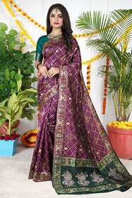SVB Saree Purple Embellished Silk Saree