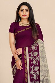 SVB Saree Purple Embellished Silk Saree