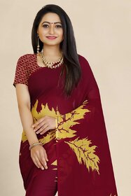 SVB Saree Maroon Embellished Silk Saree