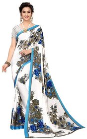 SVB Saree White Embellished Silk Saree