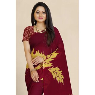 SVB Saree Maroon Embellished Silk Saree