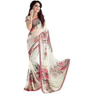 SVB Saree White Embellished Silk Saree