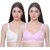 Women Full Coverage Non Padded Bra (Pink, Beige)
