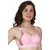 Women Sports Non Padded Bra (Pink, White)