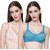 ZIVOK Pack of 2 Women Full Coverage Non Padded Bra (Blue, Beige)