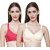 ZIVOK Pack of 2 Women Full Coverage Non Padded Bra (Red, Beige)