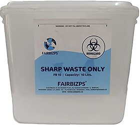 FAIRBIZPS Bio-Medical Sharps Container with Puncture Proof for Needles,  Implants-Capacity 10 Lt