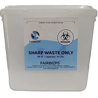 FAIRBIZPS Bio-Medical Sharps Container with Puncture Proof for Needles,  Implants-Capacity 10 Lt