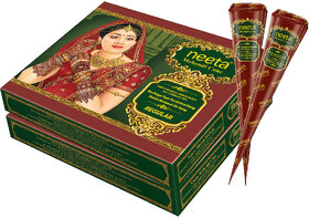 Neeta Mehendi Cone Henna Temporary Tettoo Mehendi (Pack of 24 Pcs)
