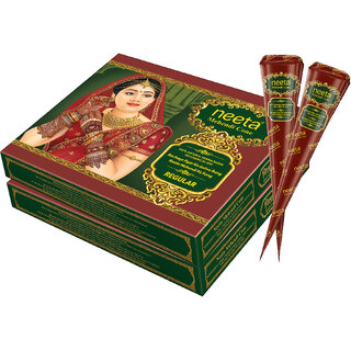 Neeta Mehendi Cone Henna Temporary Tettoo Mehendi (Pack of 24 Pcs)
