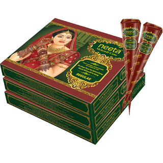 Neeta Mehendi Cone Henna Temporary Tettoo Mehendi (Pack of 36 Pcs)