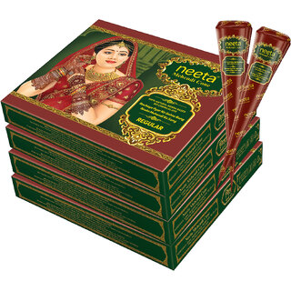 Neeta Mehendi Cone Henna Temporary Tettoo Mehendi (Pack of 48 Pcs)