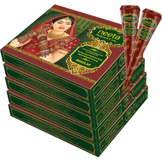 Neeta Mehendi Cone Henna Temporary Tettoo Mehendi (Pack of 60 Pcs)