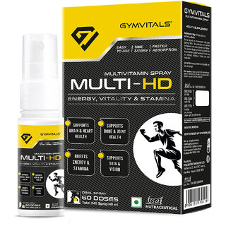 Gymvitals Multivitamin Multi-HD Daily Oral Spray to Boost Strength, Energy, Immunity  Stamina, Easy to Use, Time Saving