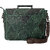ZINT Waxy Genuine Full Grain Leather Green Unisex Messenger 15 inches Laptop Bag