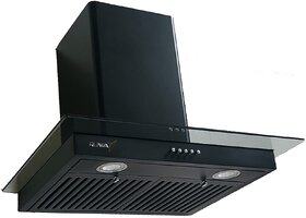 Ruwa 60cm 800m3/hr Kitchen Chimney with Installation Kit Model FG Noir (Features Push Controls, Baffle Filter, 3watts l