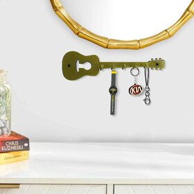 Ruwa Stylish Wall Key Holder Metal - Model Golden Guitar