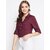 Purys Women Maroon Rayon Solid Formal Shirt