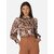 Purys Women Brown Satin Printed Casual Shirt