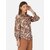 Purys Women Brown Satin Printed Casual Shirt