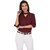 Purys Women Purple Cotton Blend Solid Casual Shirt