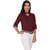 Purys Women Purple Cotton Blend Solid Casual Shirt
