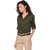 Purys Women Green Cotton Blend Solid Formal Shirt