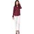 Purys Women Maroon Poly Cotton Solid Casual Shirt