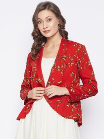 PURYS Red Printed Shrugs for Women