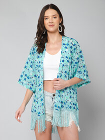 PURYS Blue Floral Shrugs for Women