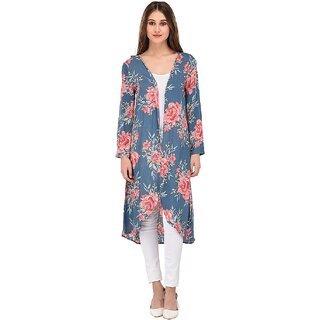 PURYS Blue Floral Shrugs for Women