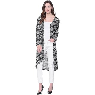 PURYS Black Printed Shrugs for Women
