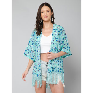 PURYS Blue Floral Shrugs for Women