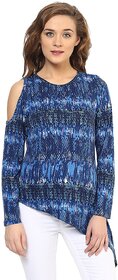 Purys Women Blue Printed Regular Top