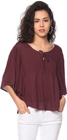 Purys Women Maroon Solid Kaftan Top