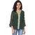 Purys Women Green Color Block Regular Top