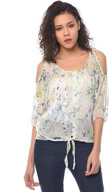 Purys Women White Floral Regular Top