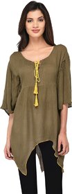 Purys Women Green Solid Regular Top