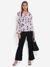 Purys Women White Floral Regular Top