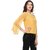Purys Women Yellow Self Design Regular Top