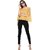 Purys Women Yellow Self Design Regular Top