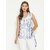 PURYS Women White Tie-Dye Wrap Top