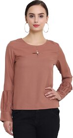 Purys Women Brown Solid Regular Top