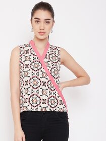 Purys Women Multicolor Geometric High Low Top