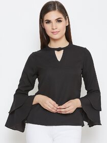 Purys Women Black Solid Regular Top