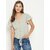 PURYS Women Grey Striped Regular Top