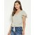 PURYS Women Grey Striped Regular Top